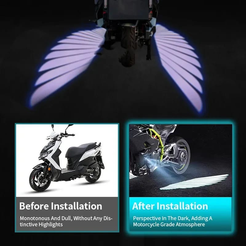 Angel Wing Light Dynamic Projection Lamp Universal Car Rear View Mirror Side Mirror (2 Pcs) - Blue