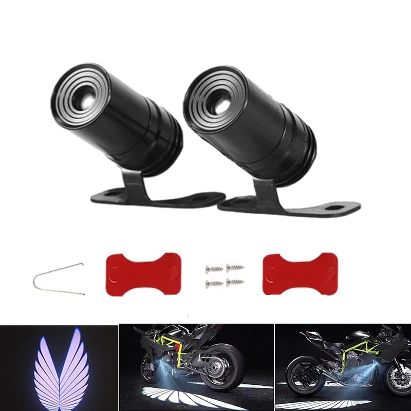 Angel Wing Light Dynamic Projection Lamp Universal Car Rear View Mirror Side Mirror (2 Pcs) - Blue