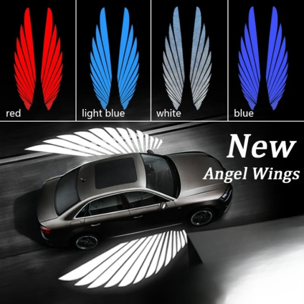 Angel Wing Light Dynamic Projection Lamp Universal Car Rear View Mirror Side Mirror (2 Pcs) - Blue