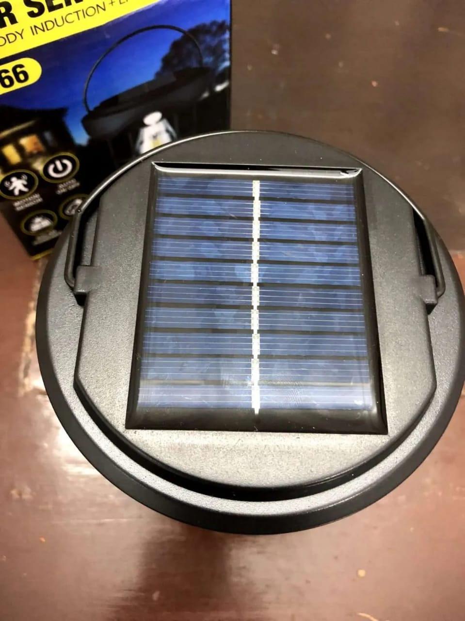 Motion Sensor Solar Lamp Black Outdoor Night Light