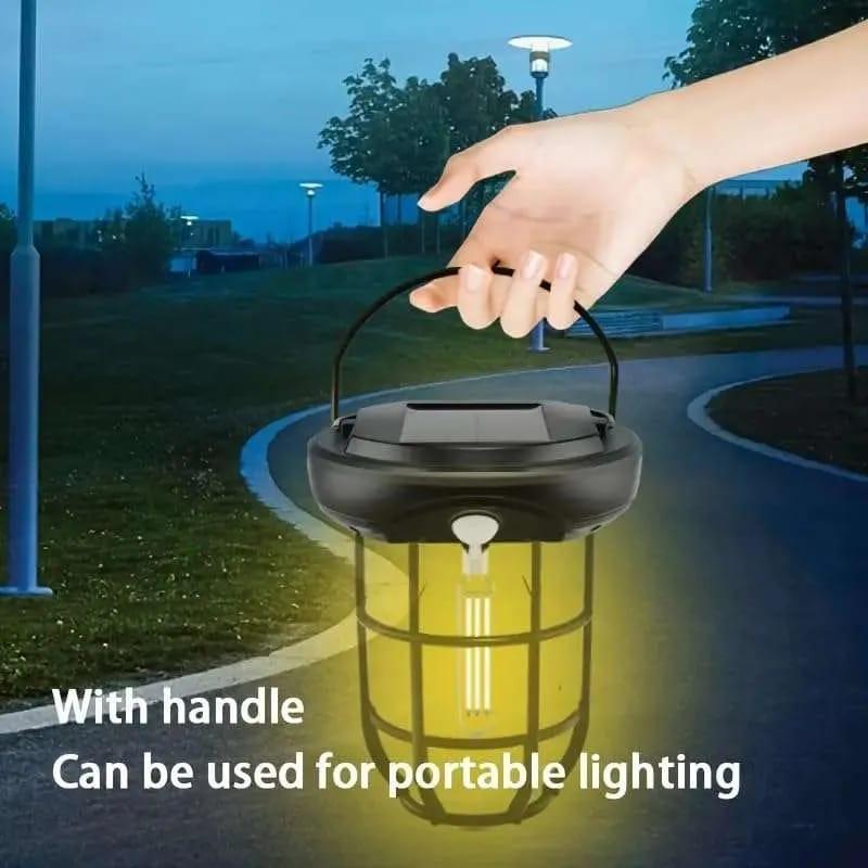 Motion Sensor Solar Lamp Black Outdoor Night Light