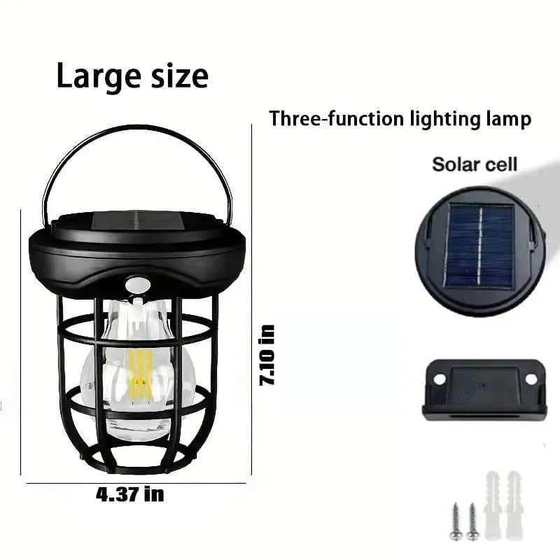 Motion Sensor Solar Lamp Black Outdoor Night Light