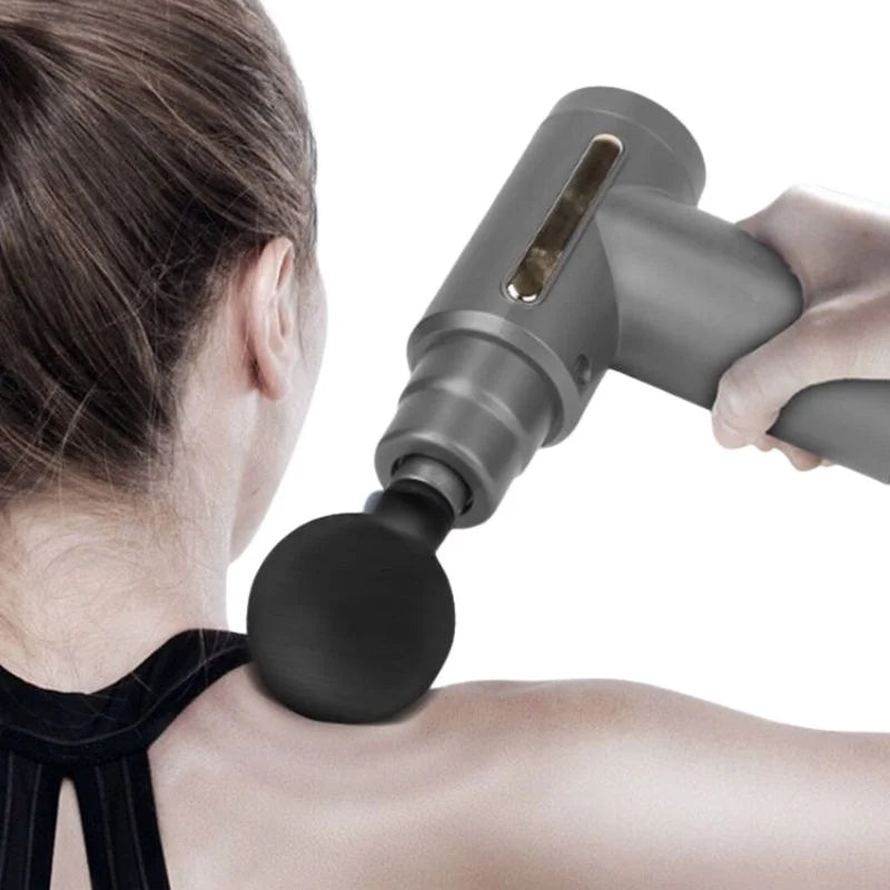 Deep Tissue Muscle Massage Gun | Fascial Relaxation Massage Gun with 6 Speed Levels & 4 Massage Heads | Random Color