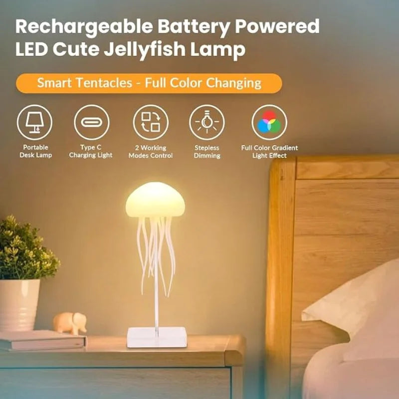 LED Jellyfish Lamp RGB Mood Light | Voice Control | Decorative Bedroom & Living Room Lighting