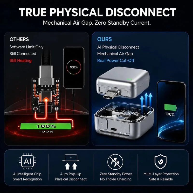 Automatic Charging Disconnector | Model LX-007 | Smart Auto Power Cut-Off Battery Protector | Type-C to Type-C Fast Charging Guardian